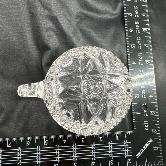 Glass Handled Nappy Dish Vintage T.B. Clark Huyler #587 American Brilliant Cut - Picture 13 of 14